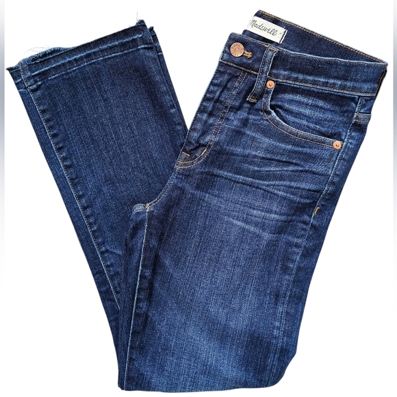 Madewell Women's "Cali Demi Boot" cropped/mini flare raw hem, size 25 - Picture 4 of 10